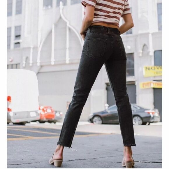 Rag & Bone High Rise Skinny Jeans Black Bone 24 - Picture 4 of 11